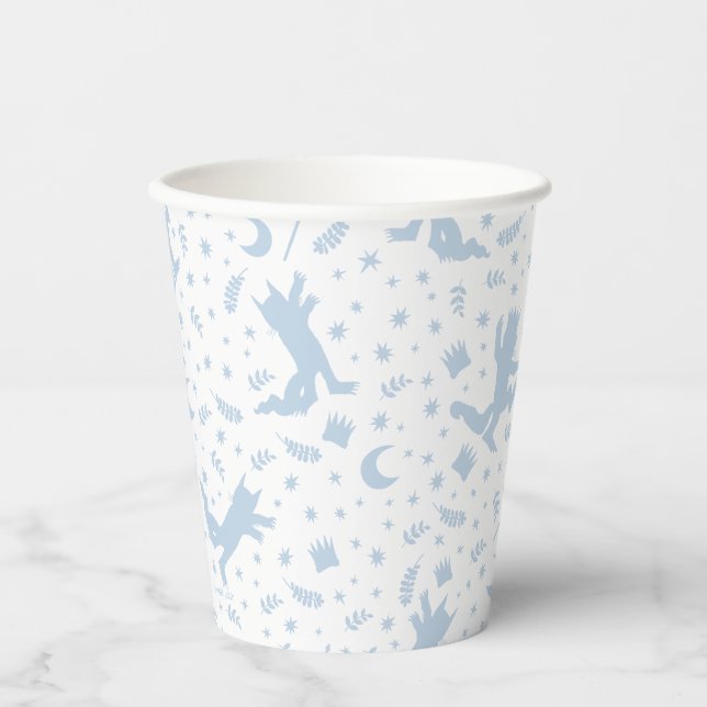 Wo die wilden Dinge blaue Flora Pappbecher (Vorderseite)