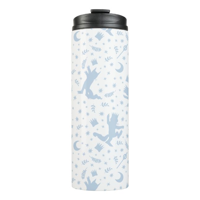 Wo die wilden Dinge blaue Flora Thermosbecher (Vorderseite)