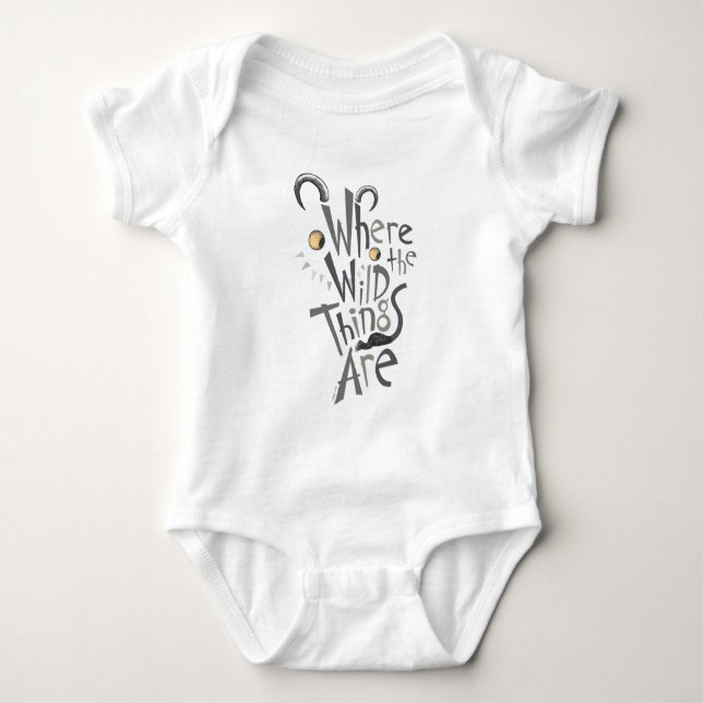 Wo die wilden Dinge grafisch zitiert werden Baby Strampler (Vorderseite)