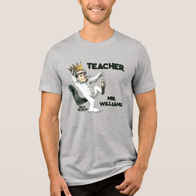 Wo die wilden Dinge Lehrer sind Tri-Blend Shirt (Vorderseite)