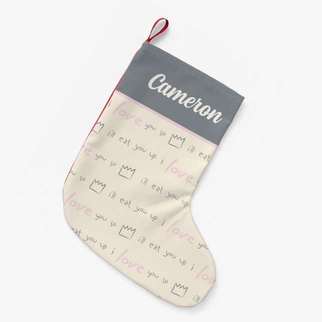 Wo die wilden Dinge Muster vorgeben Kleiner Weihnachtsstrumpf (Vorderansicht (hängend))