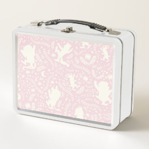 Wo die wilden Dinge rosa Blumenmuster Metall Brotdose