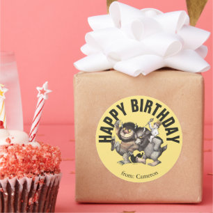 Wo die wilden Dinge sind   Happy Birthday Runder Aufkleber