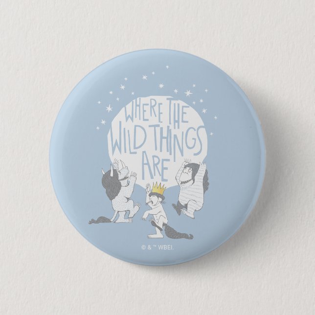 Wo die wilden Dinge sind | Mond und Stars Button (Vorderseite)