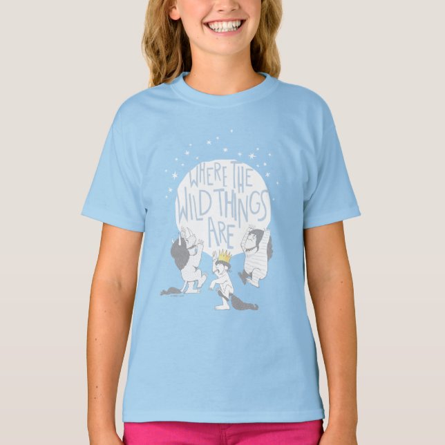 Wo die wilden Dinge sind | Mond und Stars T-Shirt (Vorderseite)
