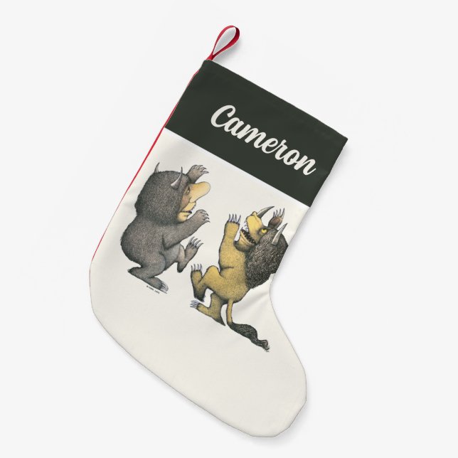 Wo die wilden Dinge sind | Name hinzufügen Kleiner Weihnachtsstrumpf (Vorderansicht (hängend))