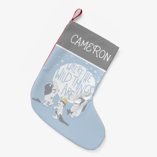 Wo die wilden Dinge sind | Name hinzufügen Kleiner Weihnachtsstrumpf (Vorderansicht (hängend))
