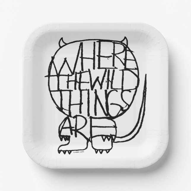 Wo die wilden Dinge sind | Wild Things Sketch Pappteller (Vorderseite)