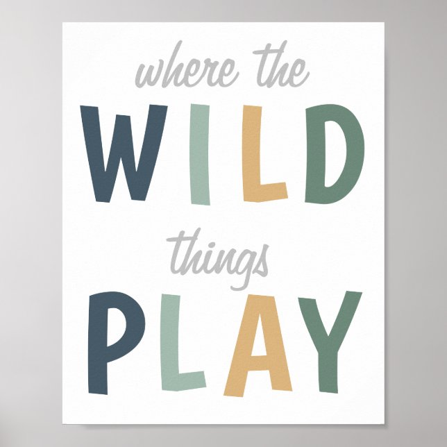 Wo die wilden Dinge Spielraum Poster spielen (Vorne)