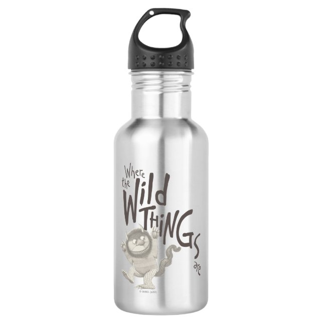 Wo die wilden Dinge zitieren Edelstahlflasche (Vorderseite)