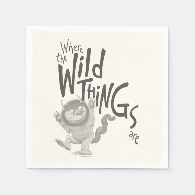 Wo die wilden Dinge zitieren Serviette (Vorderseite)