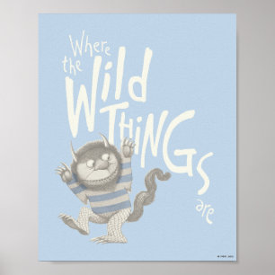Wo die wilden Dinge zitiert werden - blau Poster