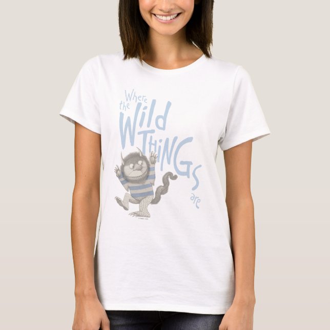 Wo die wilden Dinge zitiert werden - blau T-Shirt (Vorderseite)