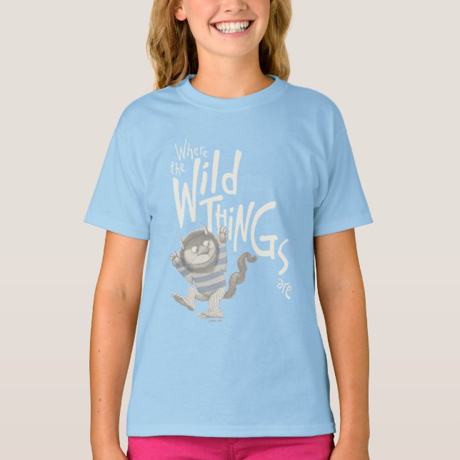 Wo die wilden Dinge zitiert werden - blau T-Shirt (Vorderseite)