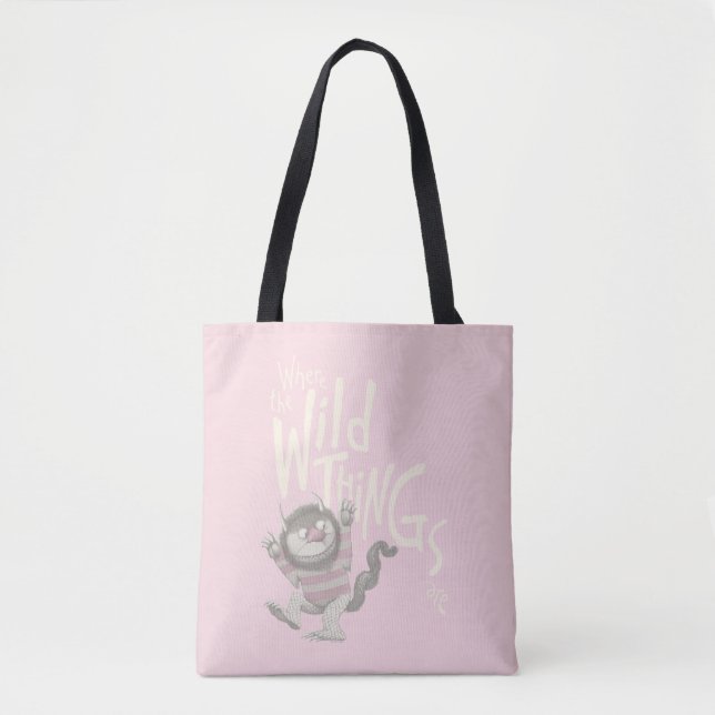 Wo die wilden Dinge zitiert werden - rosa Tasche (Vorderseite)