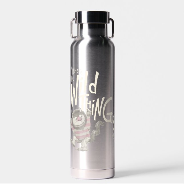 Wo die wilden Dinge zitiert werden - rosa Trinkflasche (Vorne)