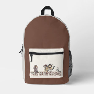 Wo die wilden Kerle wohnen Charaktere auf Logo Bedruckter Rucksack