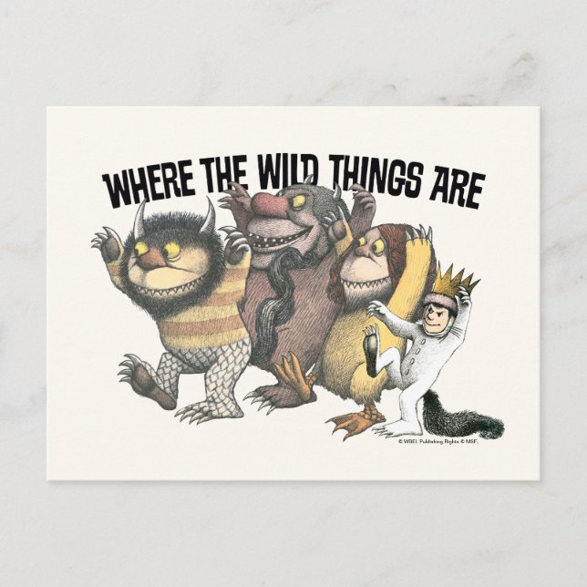 Wo die wilden Kerle wohnen Charaktere & Logo Postkarte (Vorderseite)