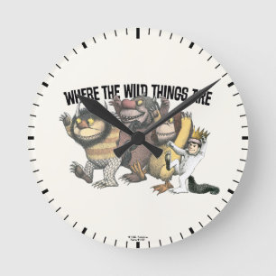 Wo die wilden Kerle wohnen Charaktere & Logo Runde Wanduhr