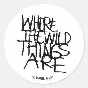 Wo die wilden Kerle wohnen   Handschriftlich Runder Aufkleber