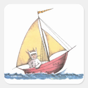 Wo die wilden Kerle wohnen   Max segelt Quadratischer Aufkleber