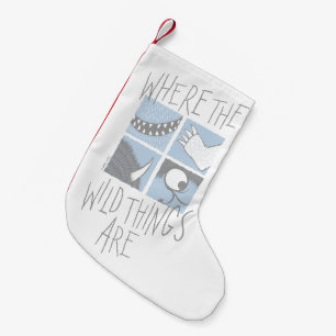Wo die wilden Kerle wohnen Quadratisches Grafik Kleiner Weihnachtsstrumpf