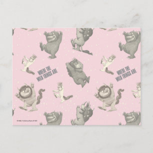 Wo die wilden Kerle wohnen Rosa Sternenmuster Postkarte