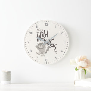 Wo die wilden Kerle wohnen Zitat Große Wanduhr