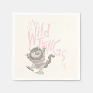 Wo die wilden Kerle wohnen Zitat - Pink Serviette