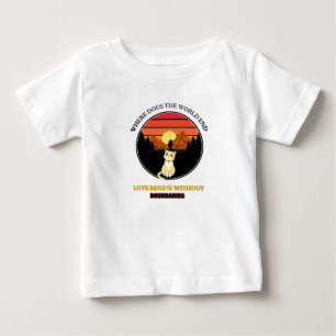 Wo endet die Welt Süße Katze Retro-Sonnenunterga Baby T-shirt