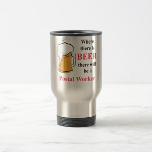 Wo es Bier - Postangestellter gibt Reisebecher