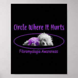 Wo es Fibromyalgia Awareness Bichon Frise schmerzt Poster