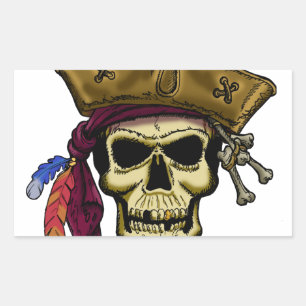 Wo es Piraten gibt, gibt es ein Party! Rechteckiger Aufkleber