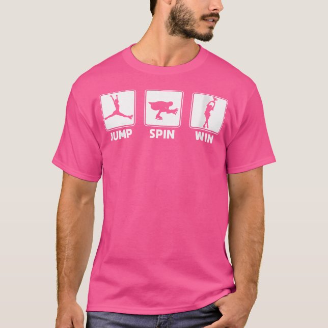 Wo Figure Skater Jump Spinwin Ice Skating T-Shirt (Vorderseite)
