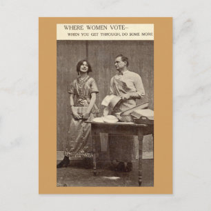 Wo Frauen wählen Suffragette Vintage Postkarte