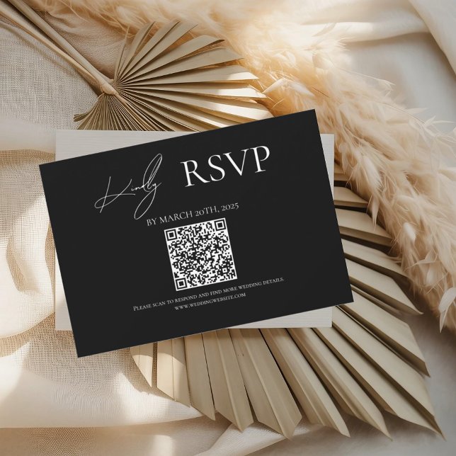 Wo für immer schwarze Hochzeitskarten beginnen RSVP Karte (Von Creator hochgeladen)