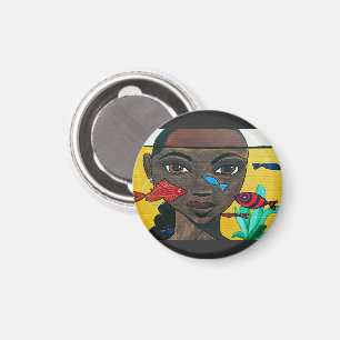 Wo Gedanken schwimmen   Schwarze Frauenkunst Afroz Magnet