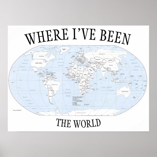 Wo ich in der Welt war, farbenfrohe Karte Poster (Vorne)