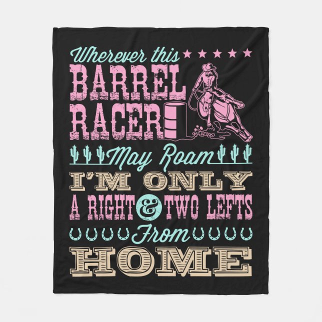 Wo immer dieser Barrel Racer kann Roam Barrel Raci Fleecedecke (Vorderseite)