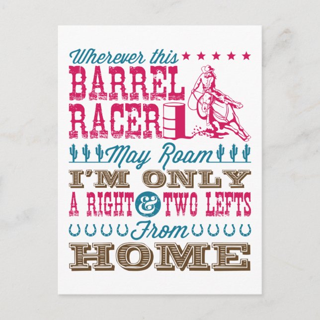 Wo immer dieser Barrel Racer kann Roam Barrel Raci Postkarte (Vorderseite)