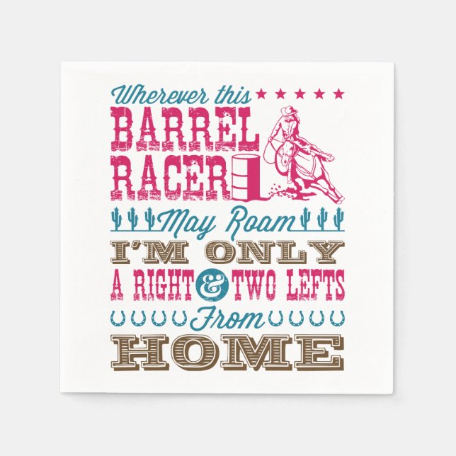 Wo immer dieser Barrel Racer kann Roam Barrel Raci Serviette (Vorderseite)