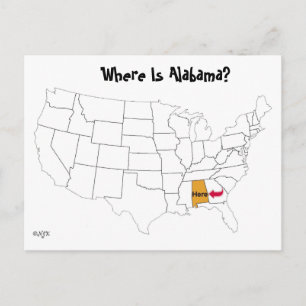 Wo ist Alabama? Postkarte