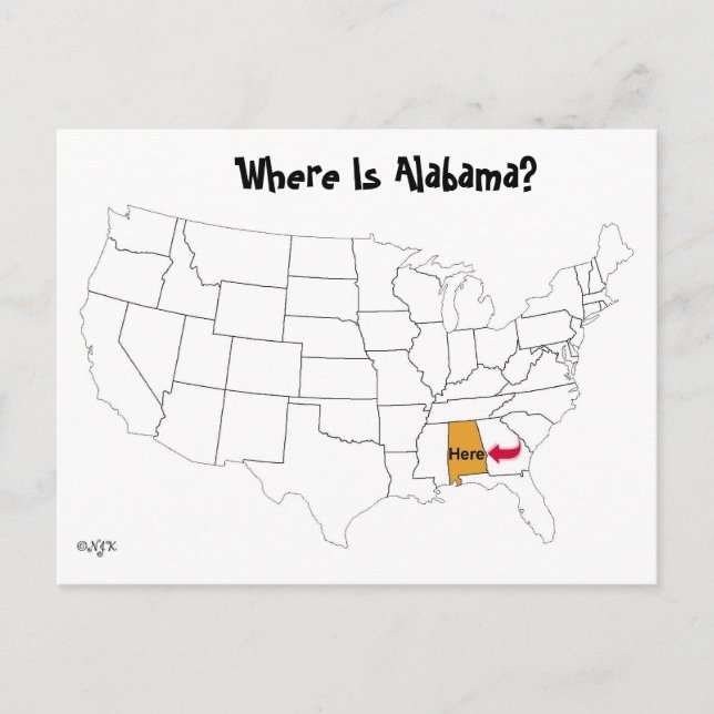 Wo ist Alabama? Postkarte (Vorderseite)
