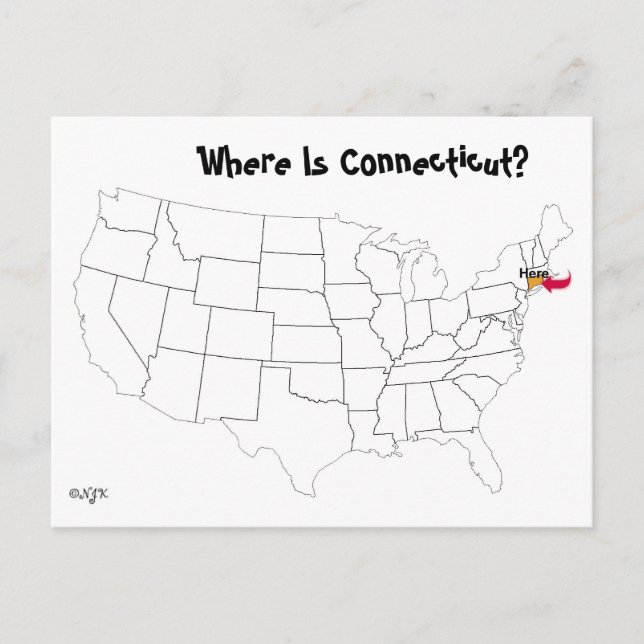 Wo ist Connecticut? Postkarte (Vorderseite)