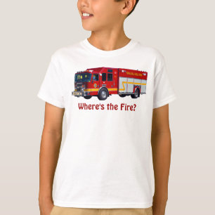 "Wo ist das Feuer?" Red Fire Motor Fun T - Shirt
