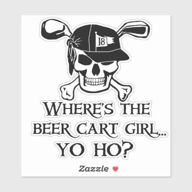 Wo ist das Golf Beer Cart Girl? Aufkleber (Blatt)