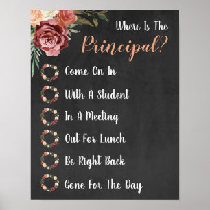 Wo ist das Haupt-Bürotür-Zeichen? Poster