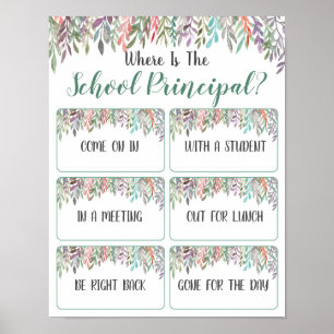 Wo ist das Haupt-Bürotür-Zeichen? Poster