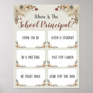 Wo ist das Haupt-Bürotür-Zeichen? Poster