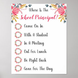 Wo ist das Haupt-Bürotür-Zeichen? Poster